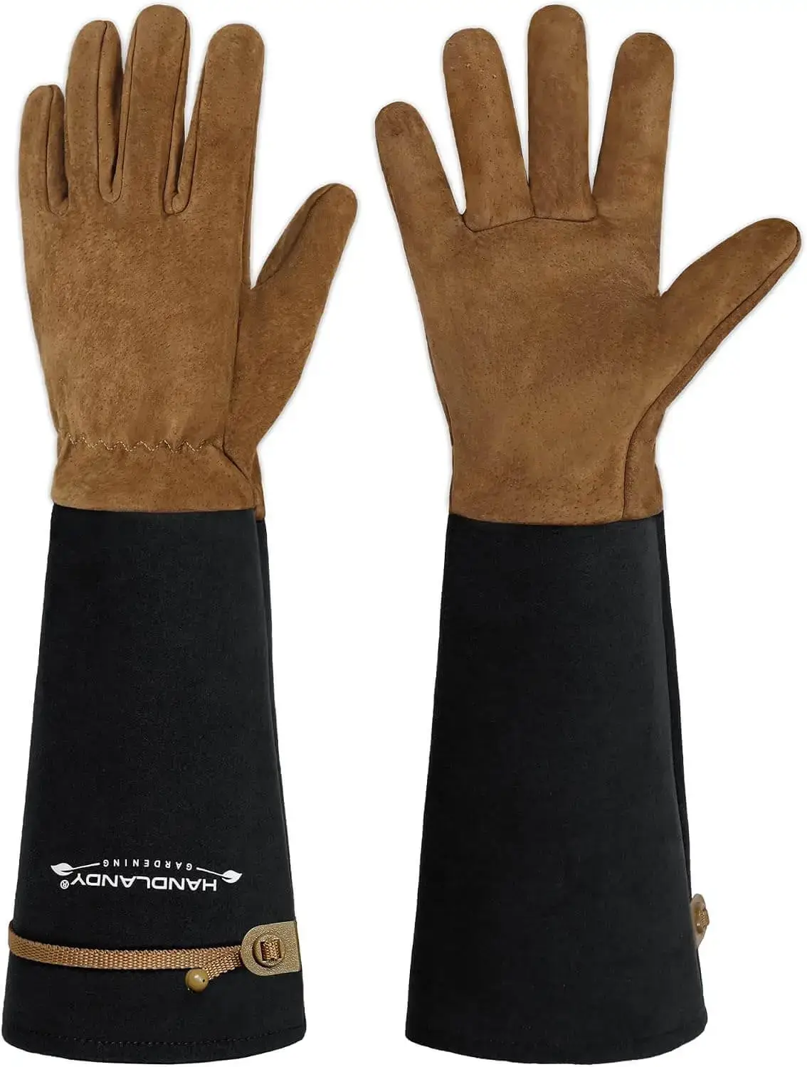 HANDLANDY Long Pigskin Leather Gardening Gloves
