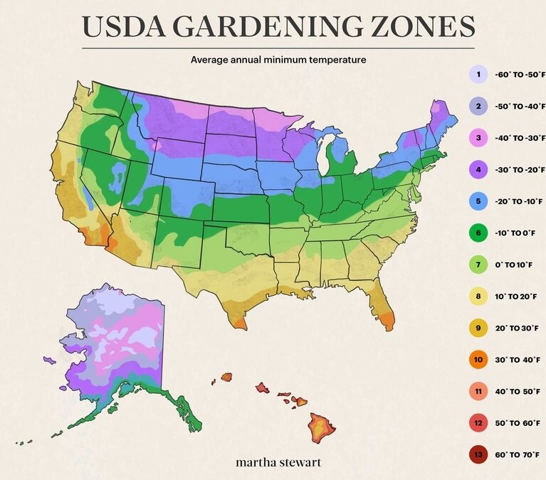 USDA Gardening Zones